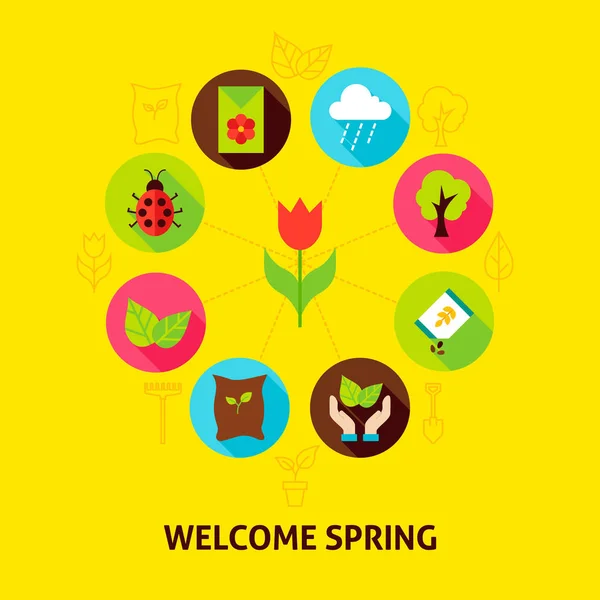 Welcome Spring Concept — Stock Vector