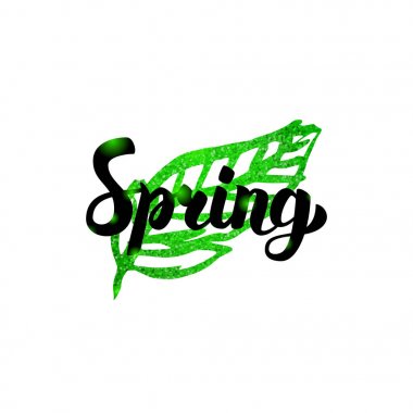 Bahar yeşil yaprak yazıt