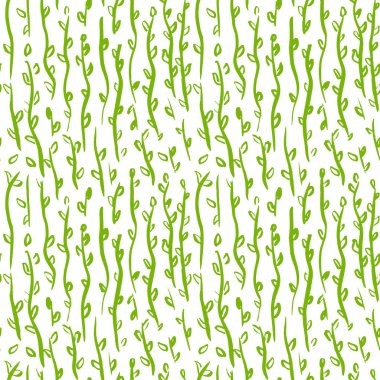Yeşil Dikişsiz desen bahar bitkiler