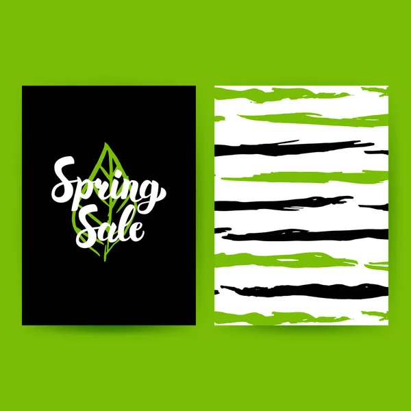 Primavera vendita Poster verde — Vettoriale Stock
