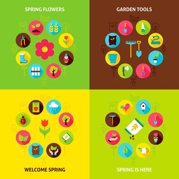 Spring Garden begrepp Set — Stock vektor