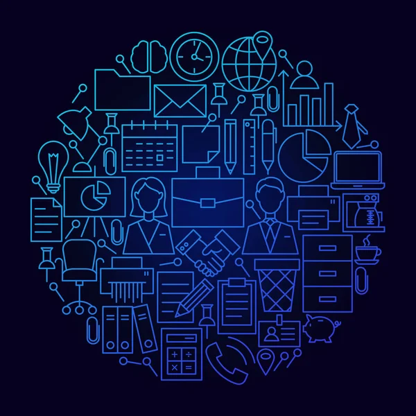 Business Line Icon Circle Concept — Stock Vector