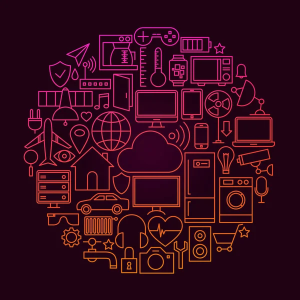 Concepto de Icono de Línea de Internet de las Cosas — Vector de stock