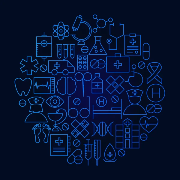 Línea de Medicina Icono Concepto de Círculo — Vector de stock