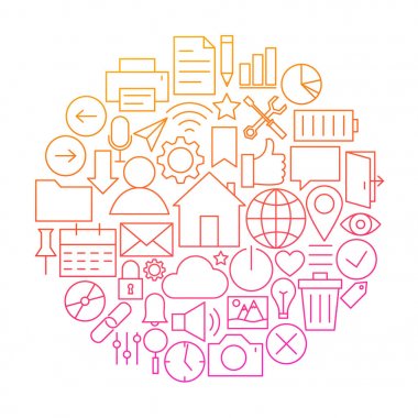 Web kullanıcı arabirimi satır daire tasarım