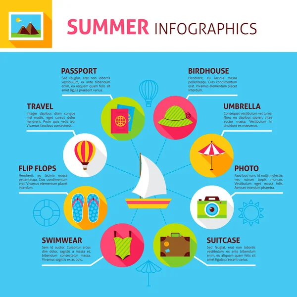 Summer Concept Infographics — Stock Vector