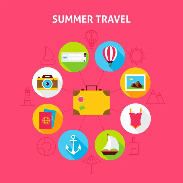 Summer Travel Concept — Stock Vector