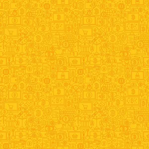 노란 선 Bitcoin 원활한 패턴 — 스톡 벡터