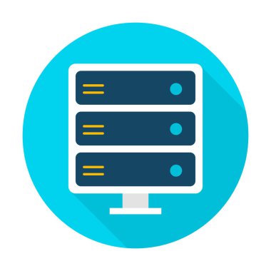 Sunucu düz daire simgesi