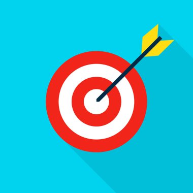 Spor hedef düz simgesini