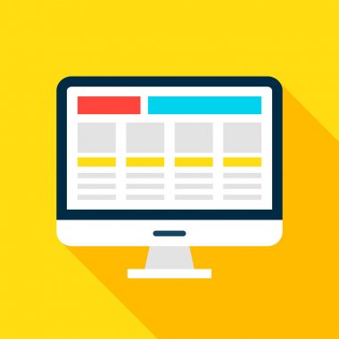 bilgisayar ekran düz simgesi