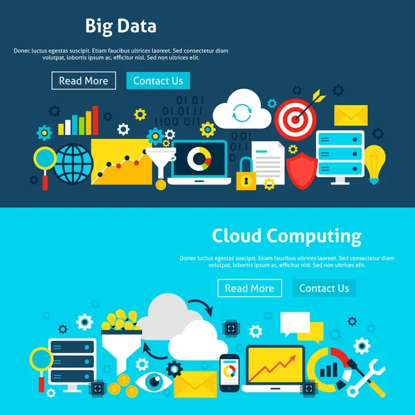 大数据分析网站横幅 — 图库矢量图片