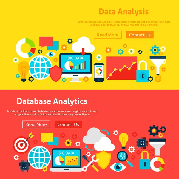 Big Data webbplats Banners — Stock vektor