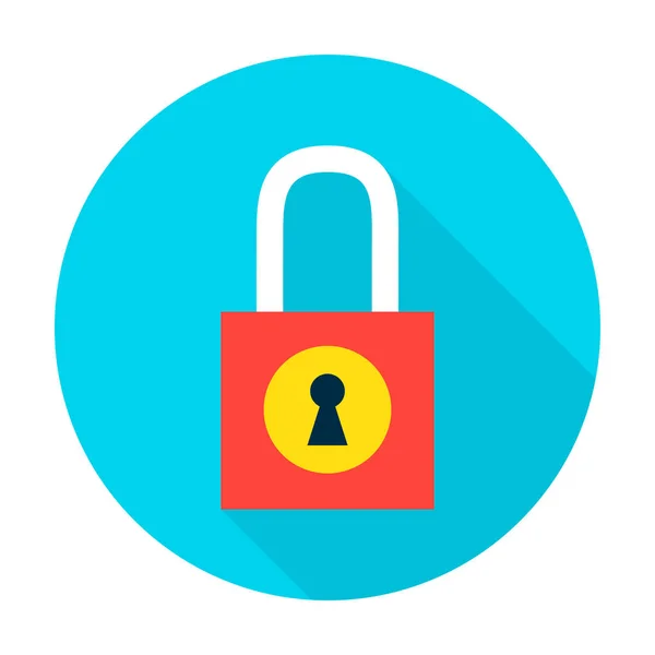 Padlock Secure Flat Circle Icon — Stock Vector