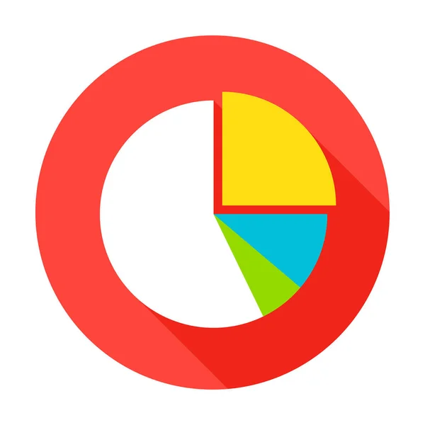 Gráfico de pastel Icono de círculo plano — Archivo Imágenes Vectoriales