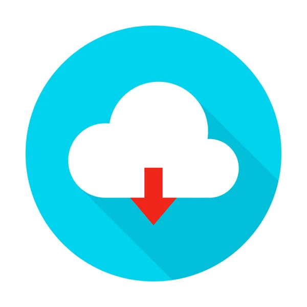 Cloud Upload Flat Circle Icon — Stock Vector