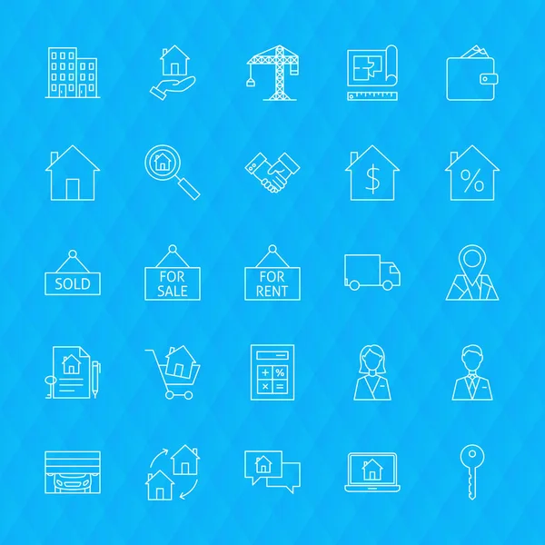 Real Estate Line Icons — Stock Vector