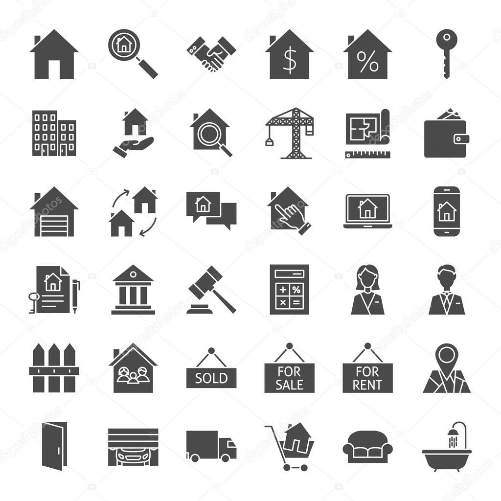 Real Estate Solid Web Icons