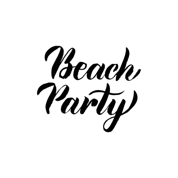 Beach Party el yazısı yazı — Stok Vektör