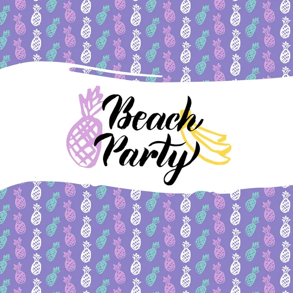 Beach Party kartpostal tasarım — Stok Vektör