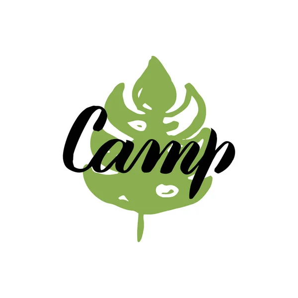 Camp Leaf Calligraphy — Stock Vector