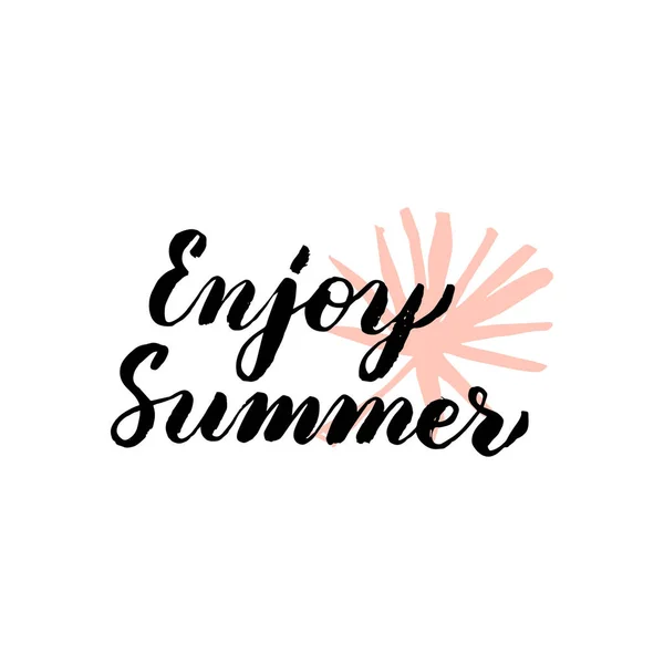 Genieten van zomerse belettering — Stockvector