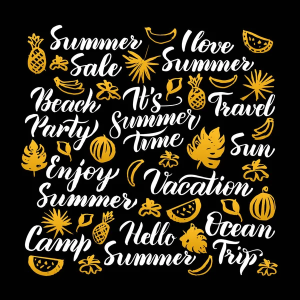 Каллиграфический дизайн Hello Summer — стоковый вектор