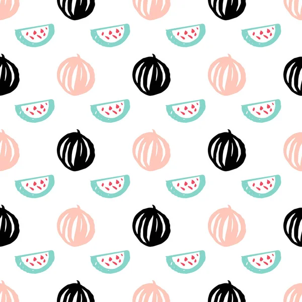 Motif sans couture de pastèque Berry — Image vectorielle