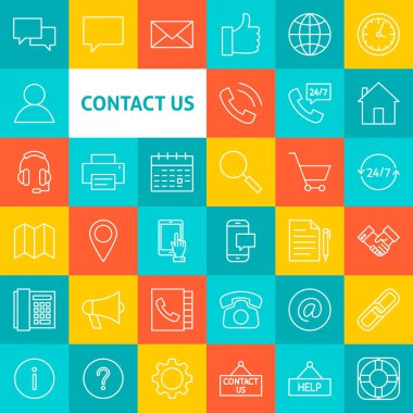 Vektör hat iletişim simgeleri