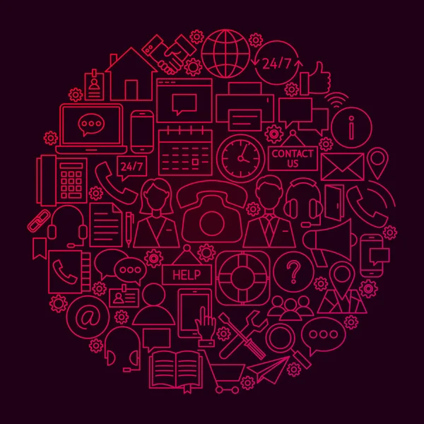 Kontaktujte nás Line Circle Concept — Stockový vektor