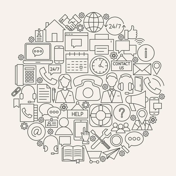 Satır simgeler daire iletişim