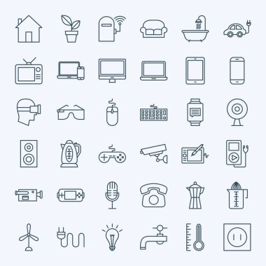 Çizgi ev aleti simgeler