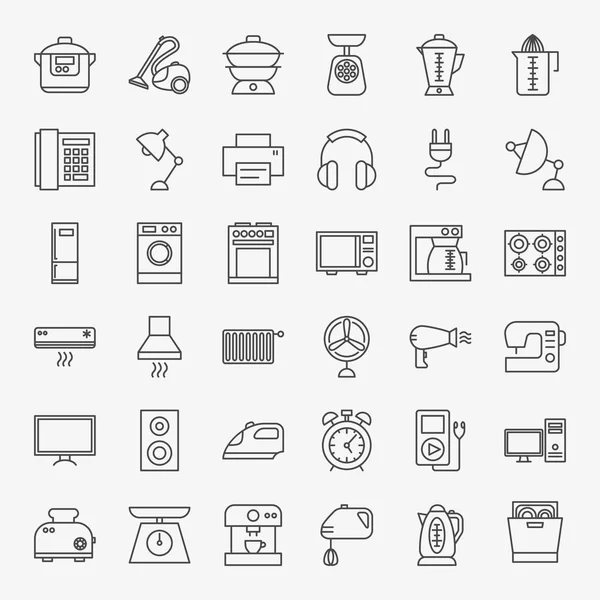 Iconos de línea doméstica — Vector de stock