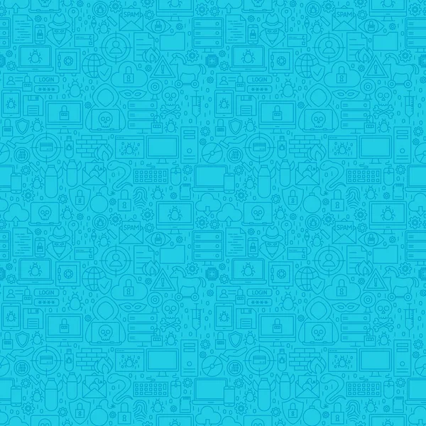Patrón de Delito Cibernético Línea Azul — Archivo Imágenes Vectoriales
