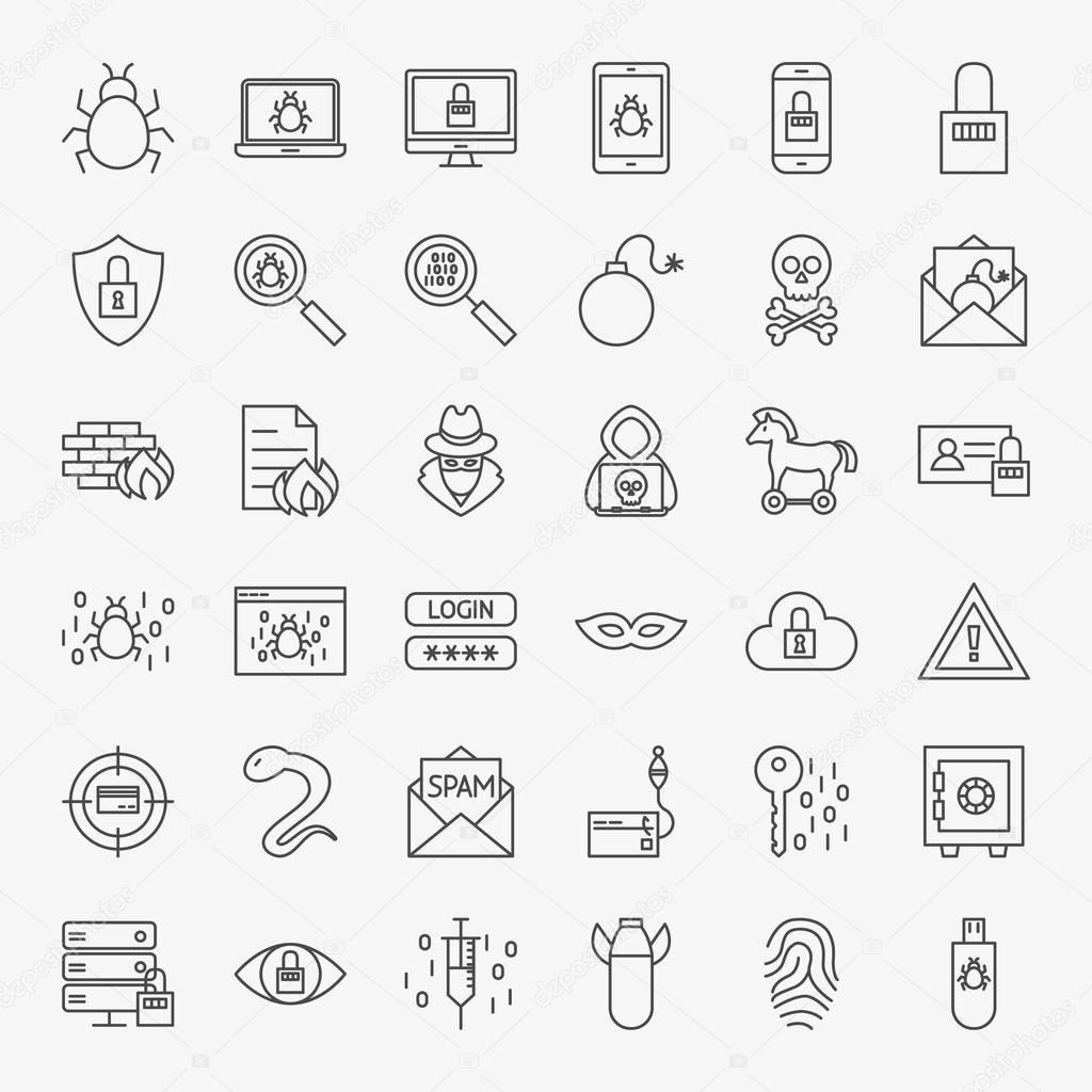 Cyber Security Line Icons