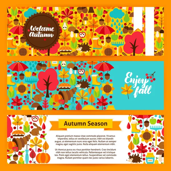 Herfst horizontaal Banners — Stockvector