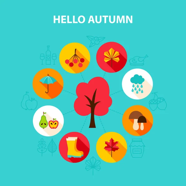 Concepto Hola Otoño — Vector de stock