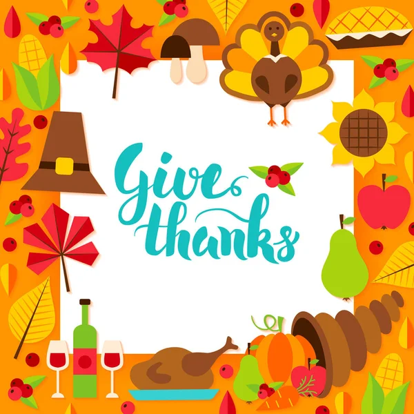 Give Thanks Paper Template — Stock Vector