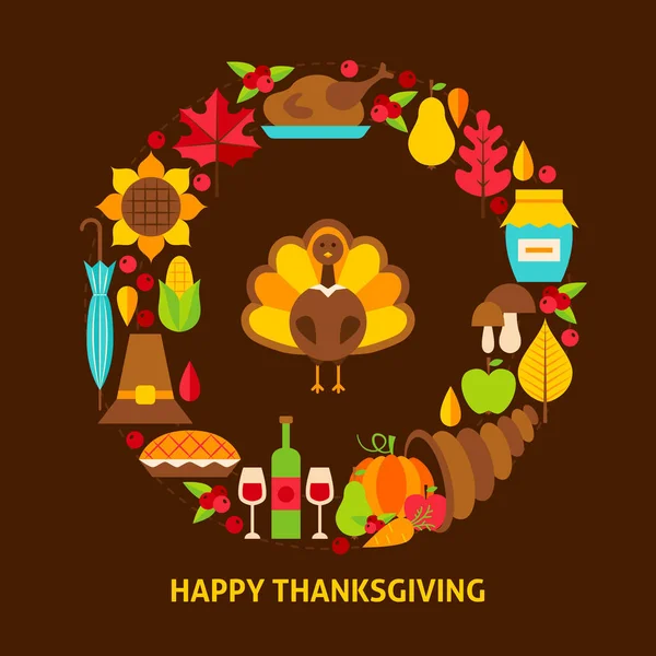Joyeux Thanksgiving carte postale — Image vectorielle