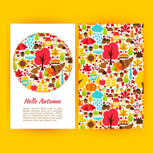 Γεια σας φθινόπωρο Flyer πρότυπο — Διανυσματικό Αρχείο