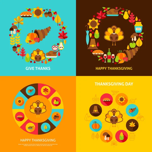 Jeu de Concept Thanksgiving — Image vectorielle