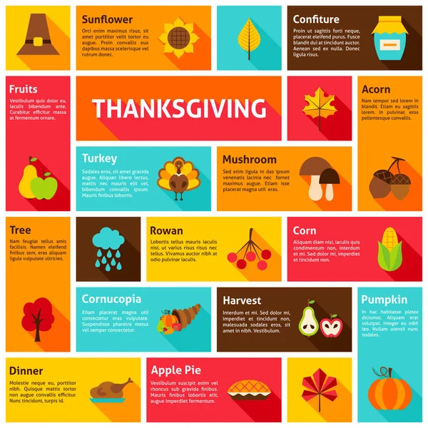 Şükran günü Infographic kavramı
