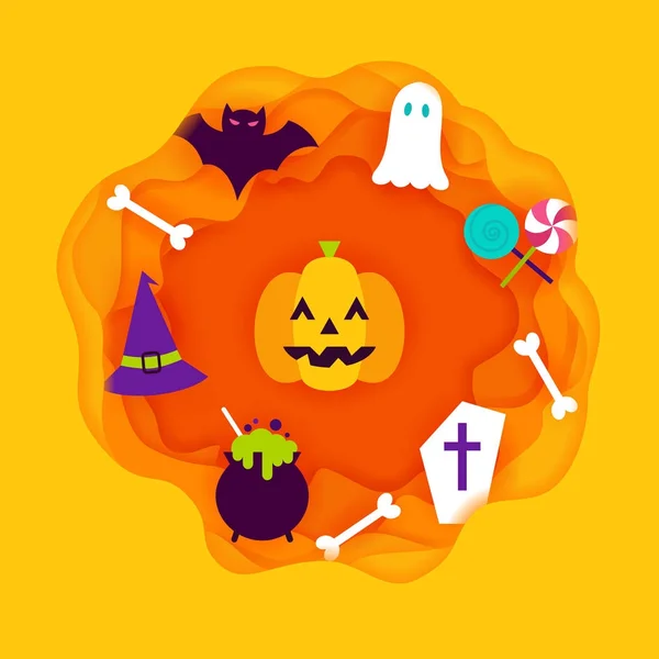Découpe de papier Halloween — Image vectorielle