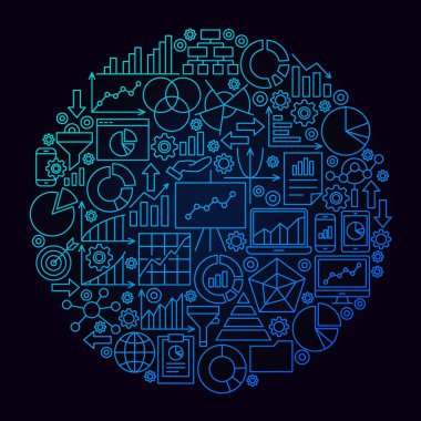 Analytics çizgi daire iş kavramı