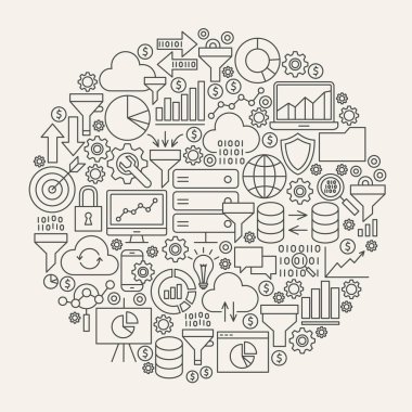 Veri filtre satırı simgeler daire