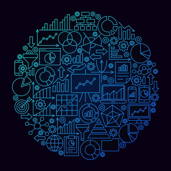 Analytics çizgi daire iş kavramı