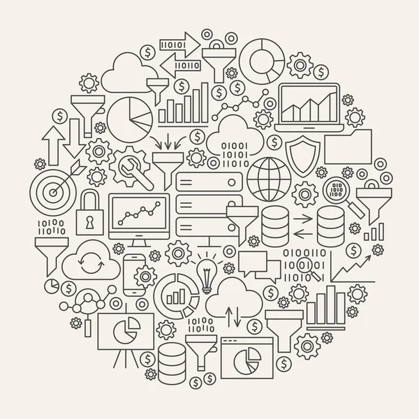 Veri filtre satırı simgeler daire