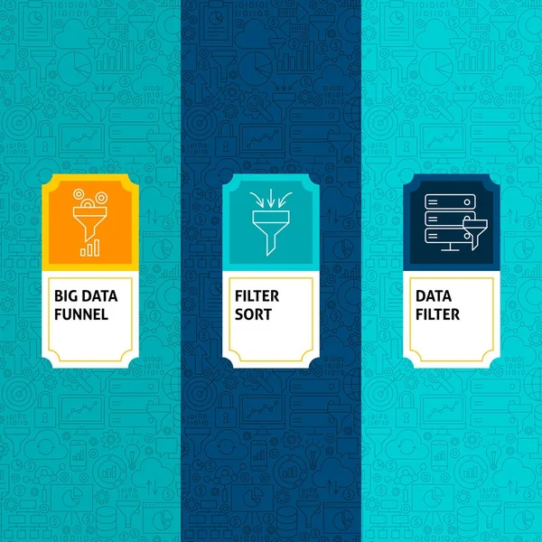Satır veri filtre paketi etiketleri — Stok Vektör