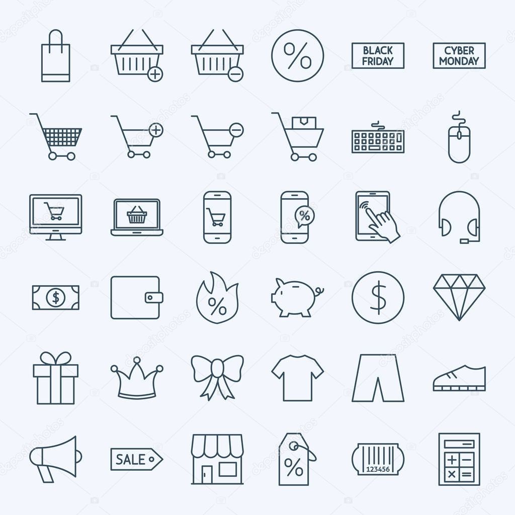 Line Cyber Monday Icons