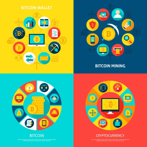 Ensemble de concepts Bitcoin — Image vectorielle
